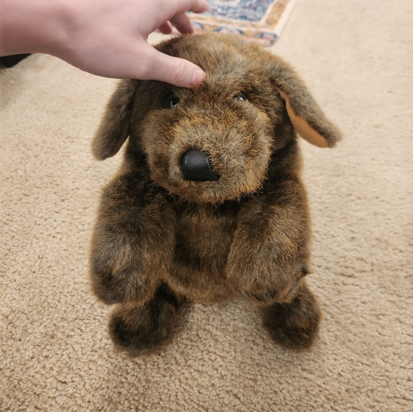 Folkmanis Folktails Hand Puppet Sitting Brown Puppy Dog 15” Large Plush #AA - Picture 1 of 6